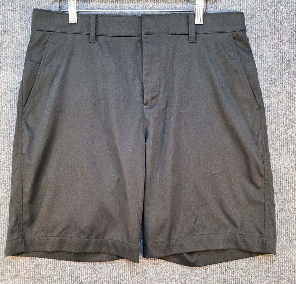 Nike Tour Golf Shorts Men 34 Black Dri-Fit Performance Flat Front Stretch Preppy
